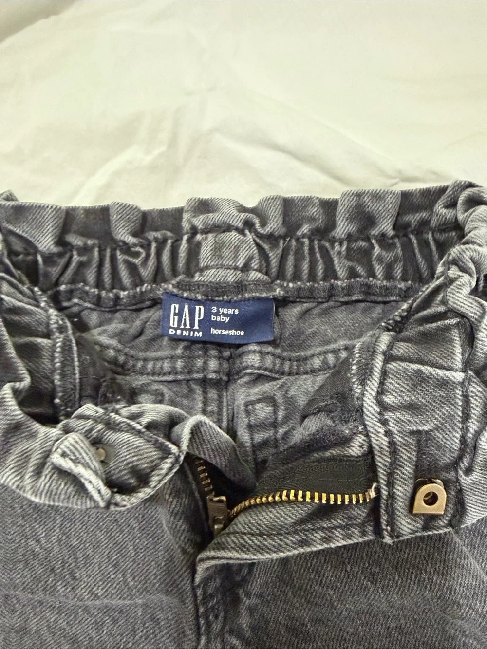 GAP Black Washed Heart-Pocket Cargo Jeans